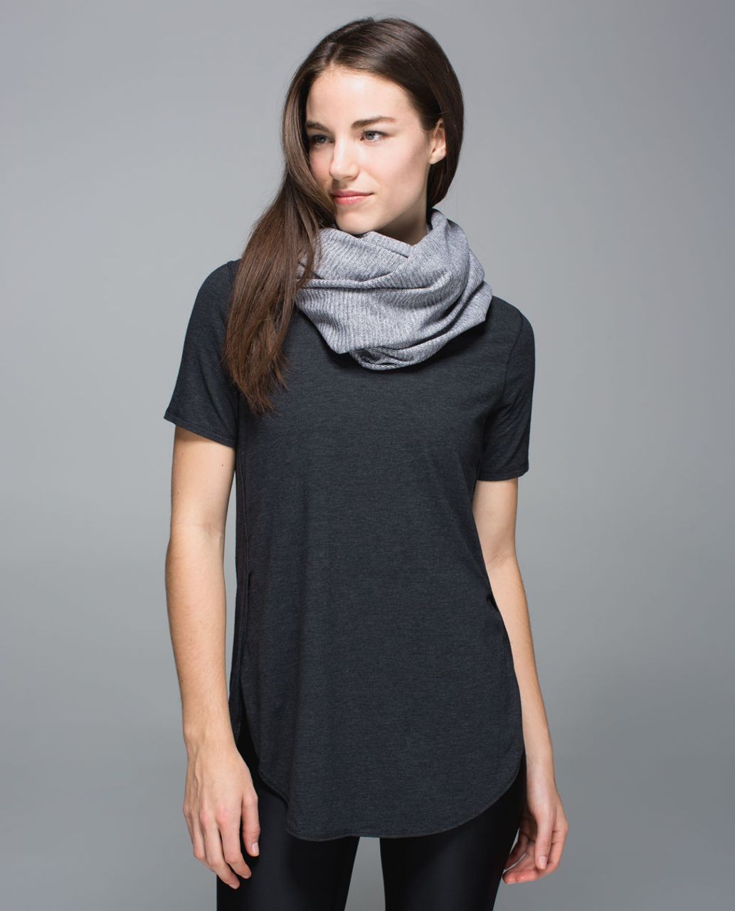 Lululemon Vinyasa Scarf *Rulu - Mini Check Pique White Heathered Black