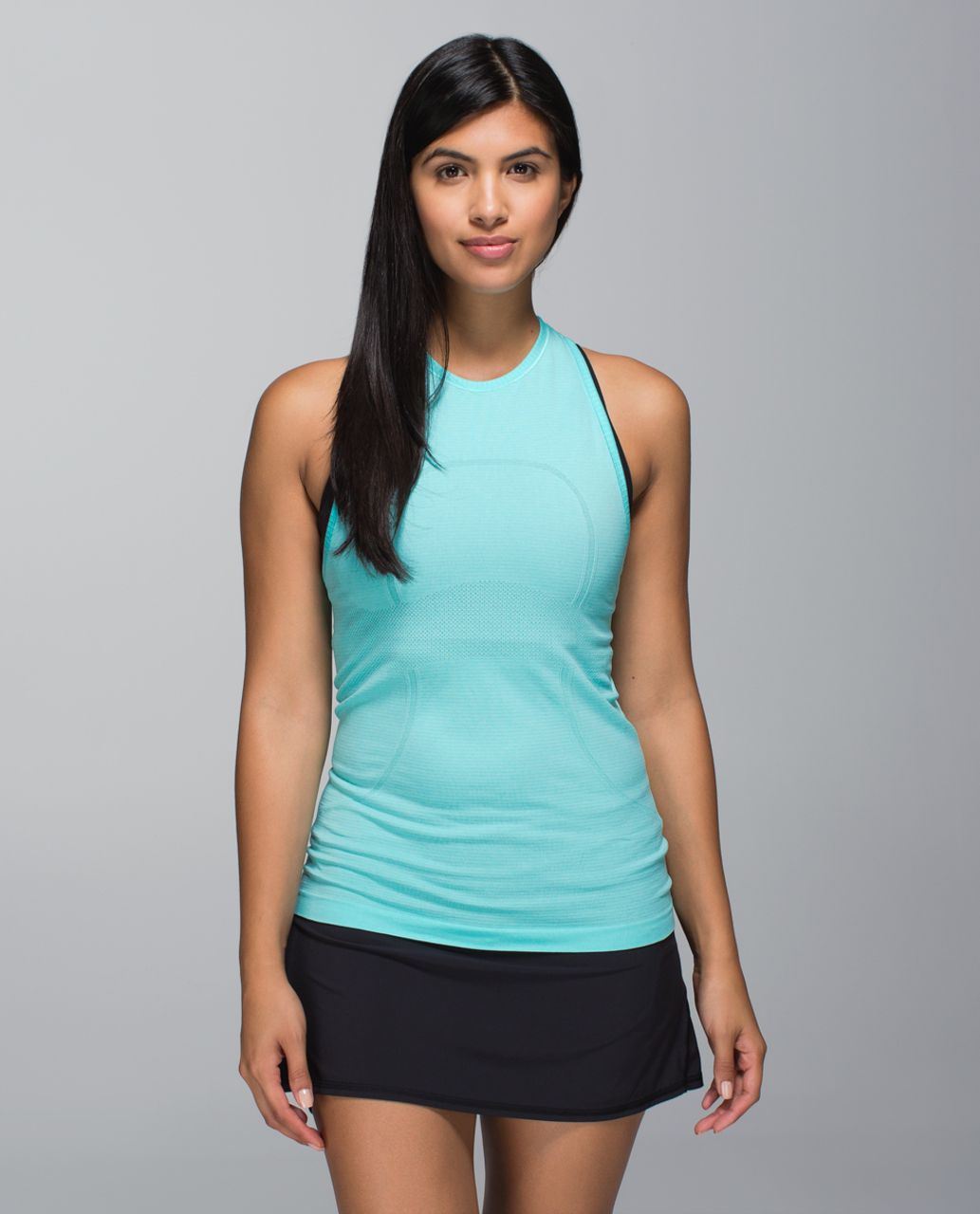 Lululemon Heathered Angel Blue Racerback Tank Top Built-in Bra Size 4