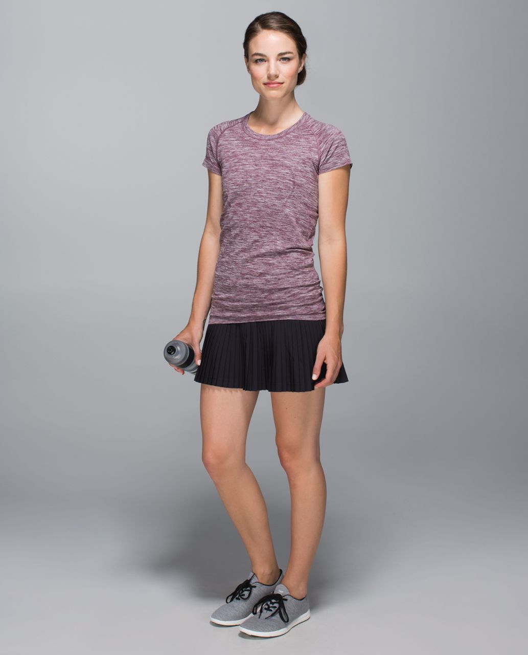 Lululemon Run:  Swiftly Tech Short Sleeve Crew - Space Dye Heathered Bordeaux Drama