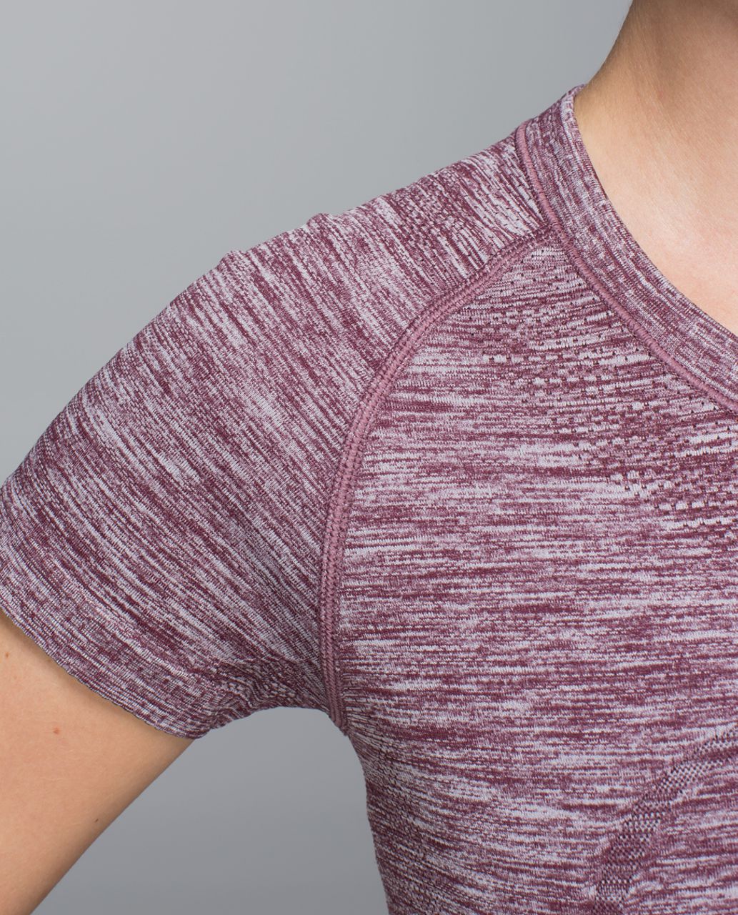 Lululemon Run:  Swiftly Tech Short Sleeve Crew - Space Dye Heathered Bordeaux Drama