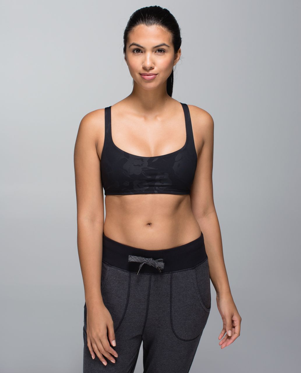 Lululemon Free To Be Bra - Flat Inky Floral Embossed Black