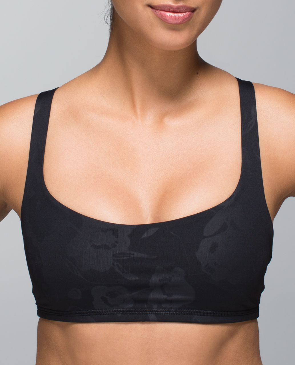 Lululemon Free To Be Bra - Flat Inky Floral Embossed Black