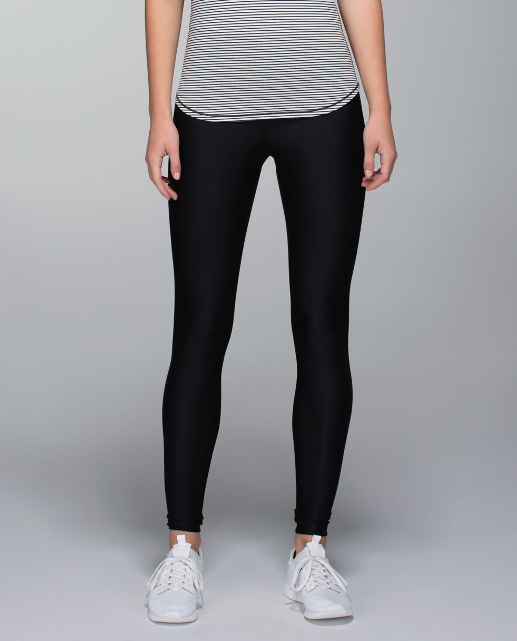 Lululemon Shine Tight (Roll Down) - Shimmy Shimmer Black White