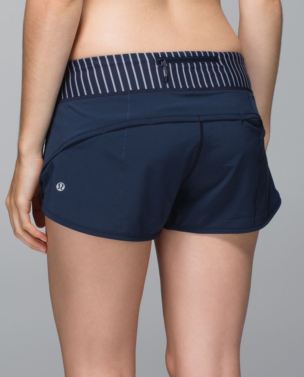 Lululemon Run:  Speed Short *4-way Stretch - Inkwell / West2east Stripe Inkwell Heathered Slate