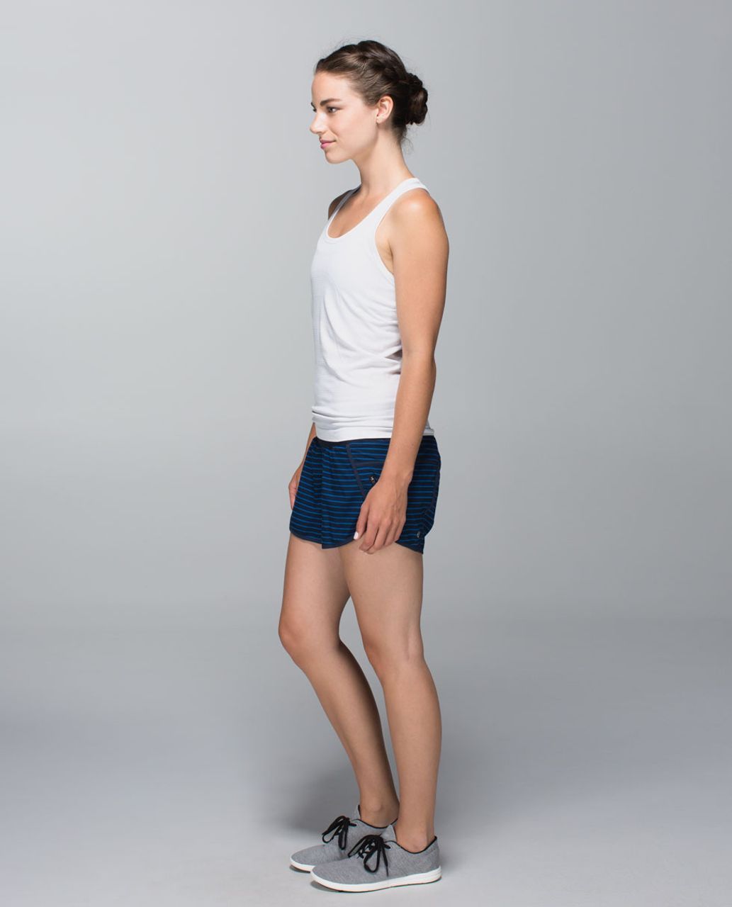 Lululemon Tracker Short II *4-way Stretch - West2east Stripe Printed Rugged Blue / Inkwell