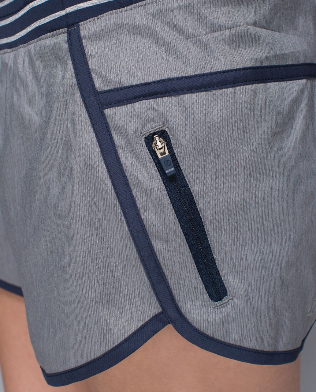 Lululemon Tracker Short II *4-way Stretch - Heathered Slate / Inkwell / West2east Stripe Inkwell Heathered Medium Grey