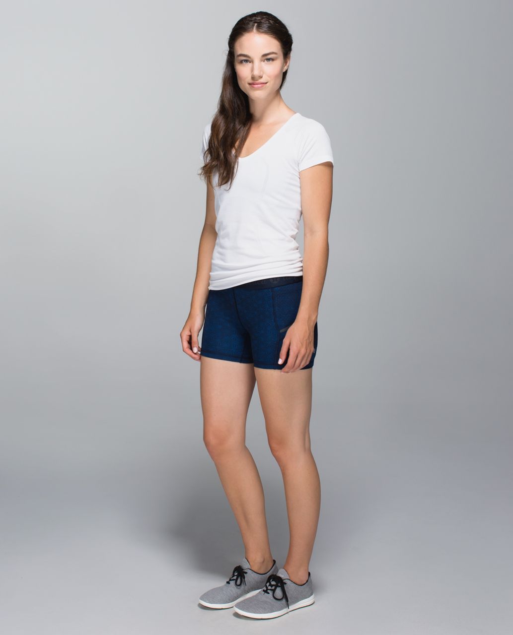 Lululemon What The Sport Short - Sashico Cross Inkwell Rugged Blue