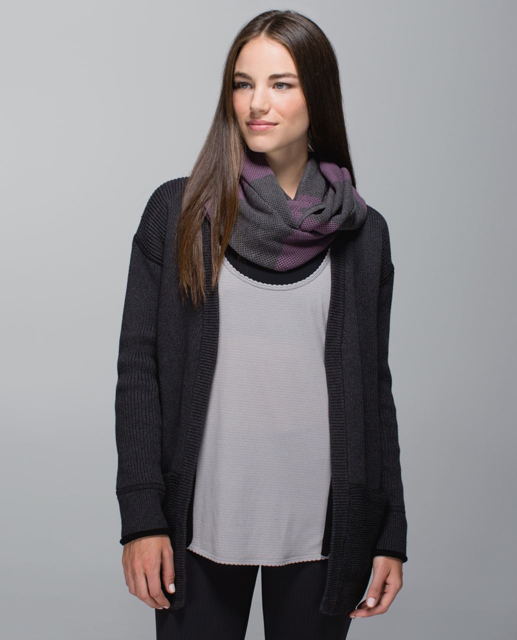 Lululemon Heart Opener Scarf *Cotton - Purple Fog / Heathered Dark Grey