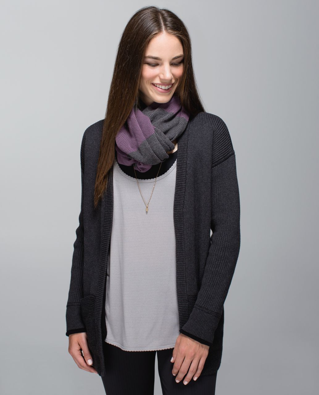 Lululemon Heart Opener Scarf *Cotton - Purple Fog / Heathered Dark Grey