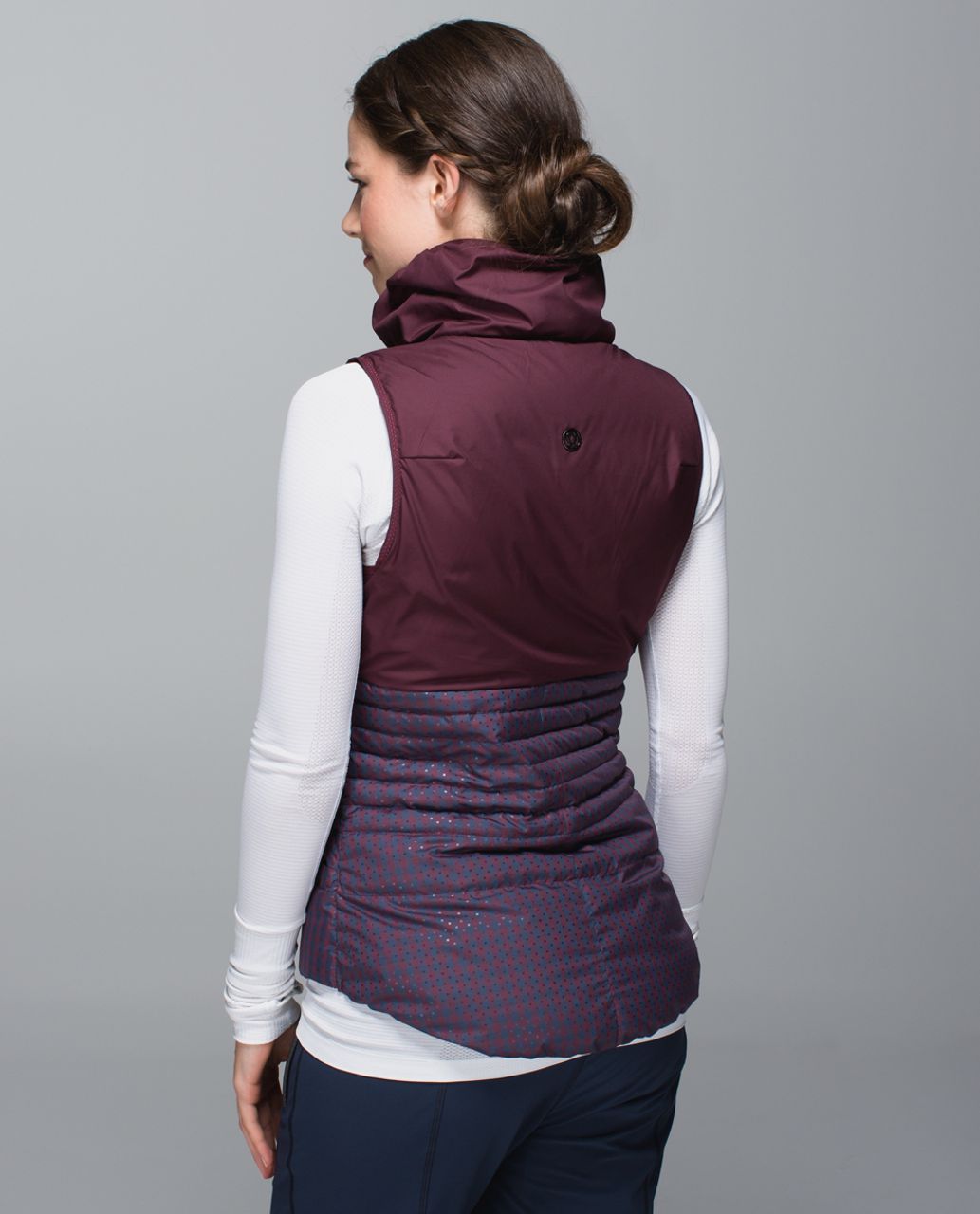 Lululemon Fluffin Awesome Vest - Gin Gin Gingham Embossed Inkwell Bordeaux Drama / Bordeaux Drama