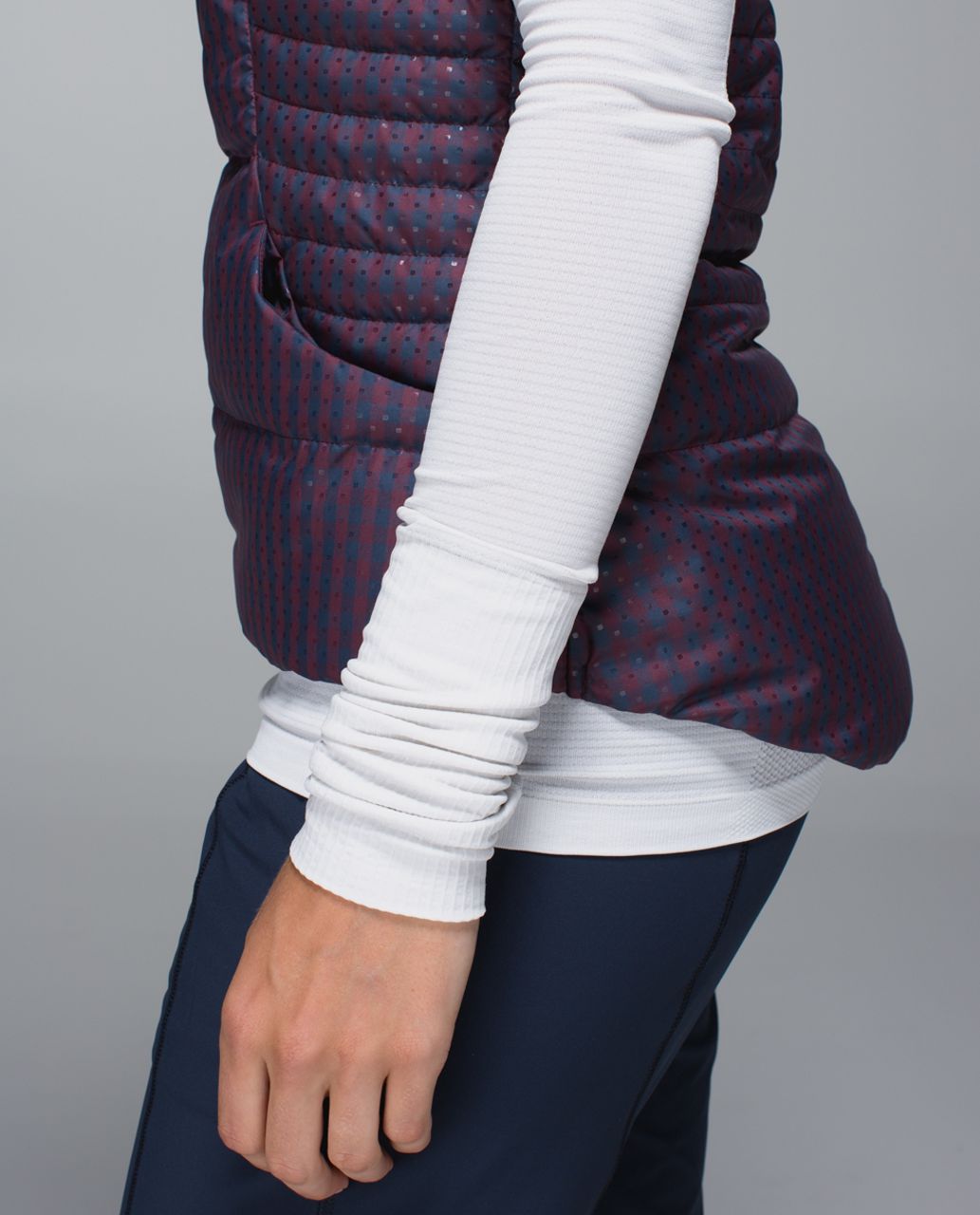 Lululemon Fluffin Awesome Vest - Gin Gin Gingham Embossed Inkwell Bordeaux Drama / Bordeaux Drama