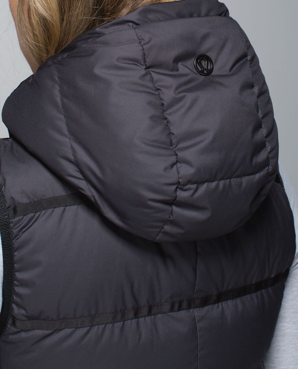 Lululemon Chilly Chill Puffy Vest - Black / Gin Gin Gingham Embossed Black Mojave Tan