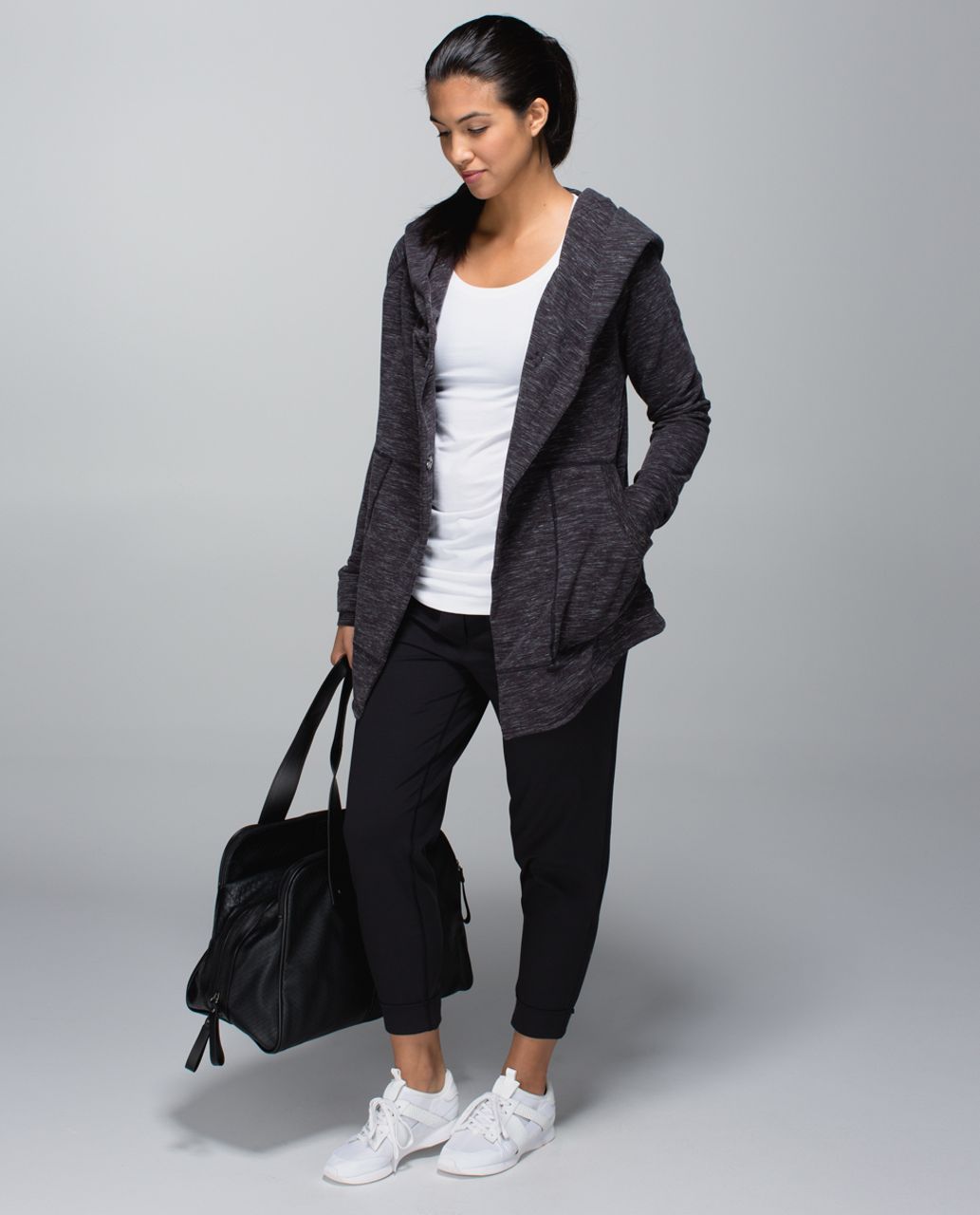 Lululemon Find Your Centre Wrap - Heathered Marled Black / Black