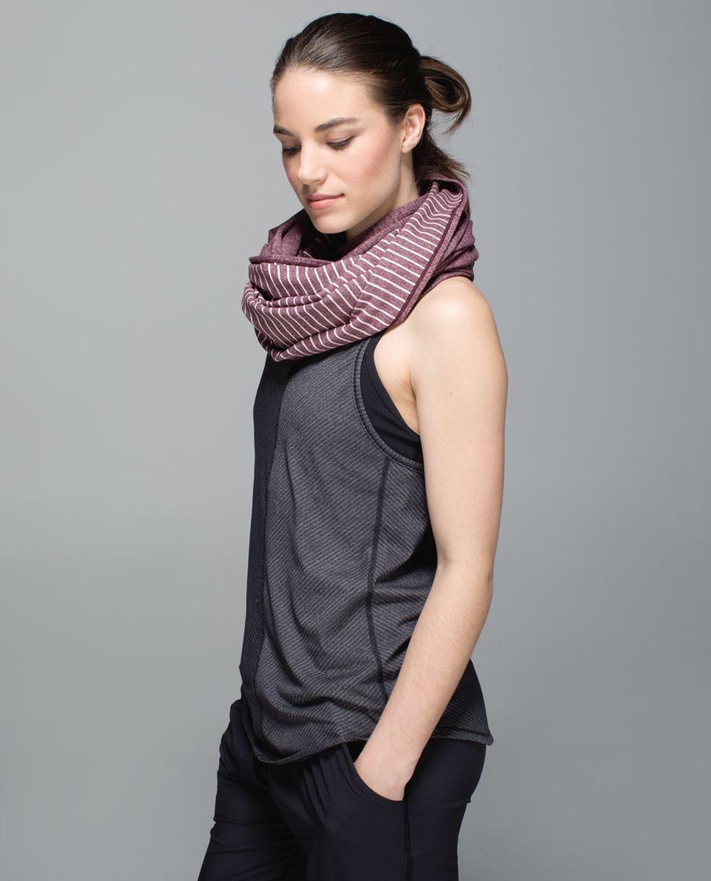 Lululemon Vinyasa Scarf *Rulu - Parallel Stripe Butter Pink Heathered Bordeaux Drama / Heathered Bordeaux Drama