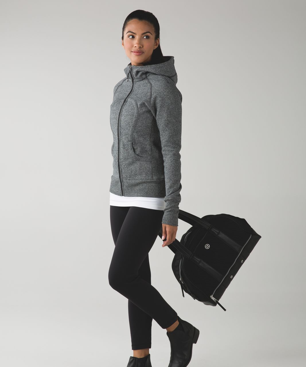 Lululemon Scuba Oversized Half-Zip Hoodie - Heathered Speckled Black - lulu  fanatics