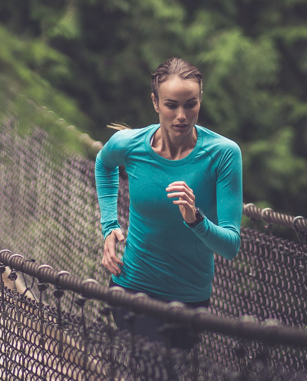 Lululemon Run:  Swiftly Tech Long Sleeve Crew - Heathered Real Teal