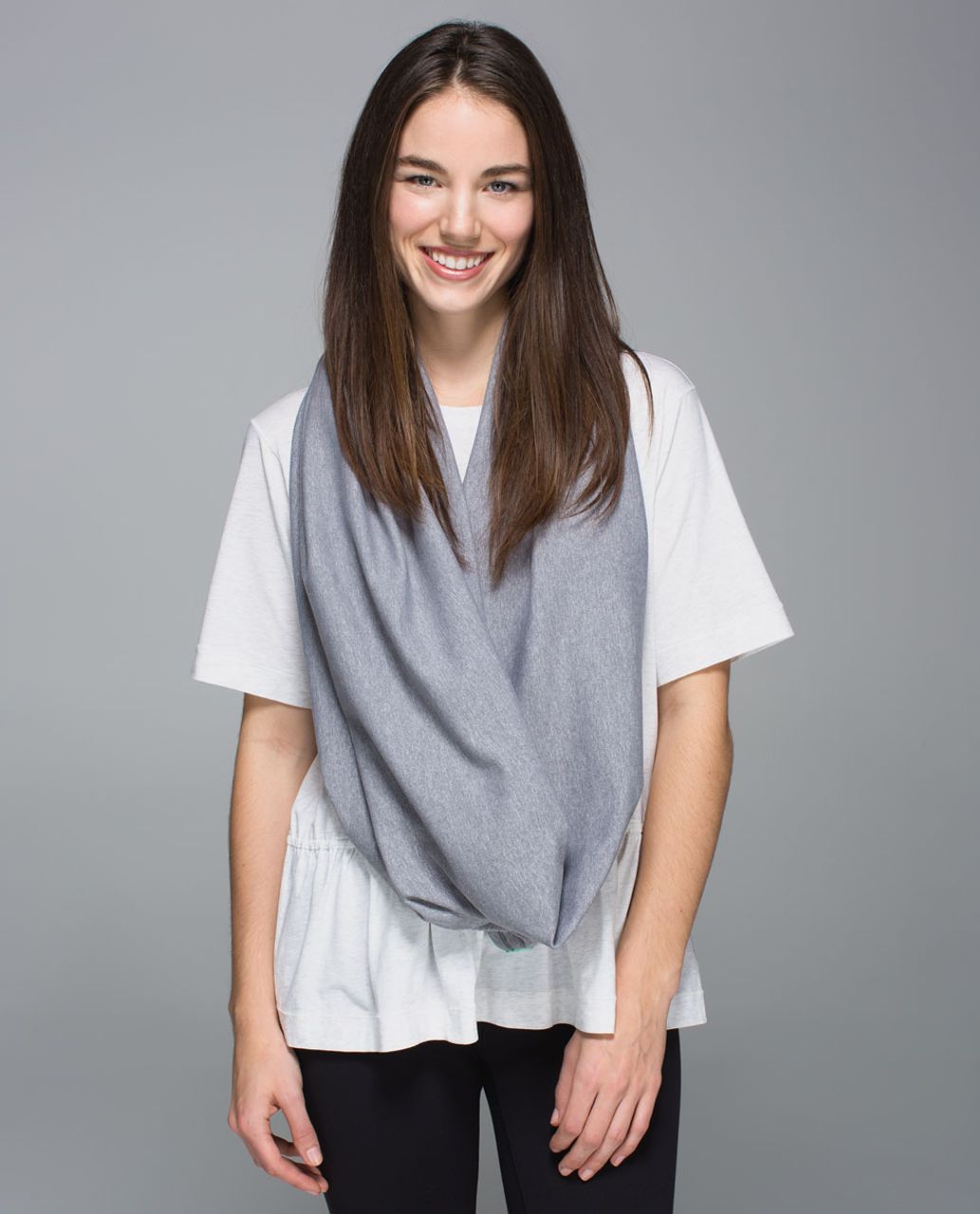 Lululemon Vinyasa Scarf *Rulu - Parallel Stripe Menthol Heathered Slate / Heathered Slate