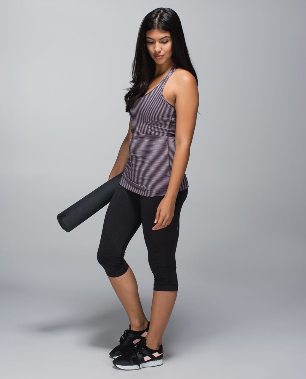 Lululemon Cool Racerback - Hyper Stripe Mauvelous Heathered Black