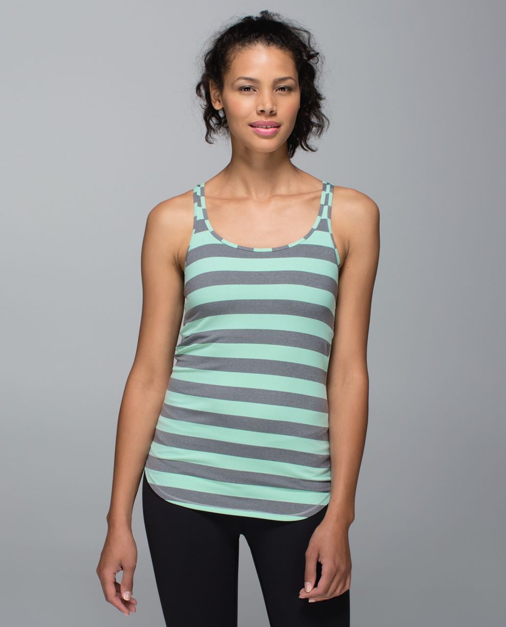 Lululemon Refresh Racer Tank - Cozy Stripe Toothpaste Heathered Medium Grey