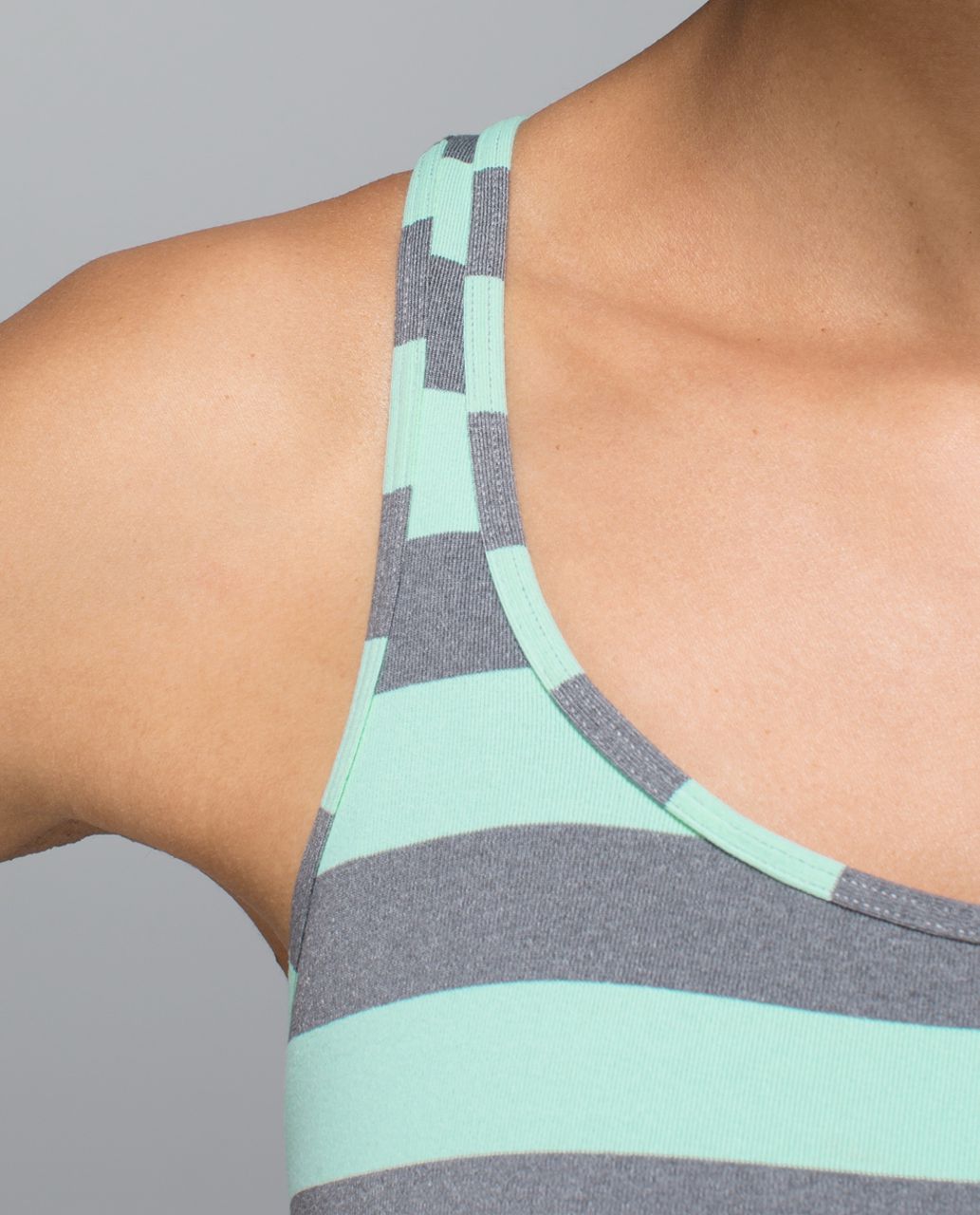 Lululemon Refresh Racer Tank - Cozy Stripe Toothpaste Heathered Medium Grey