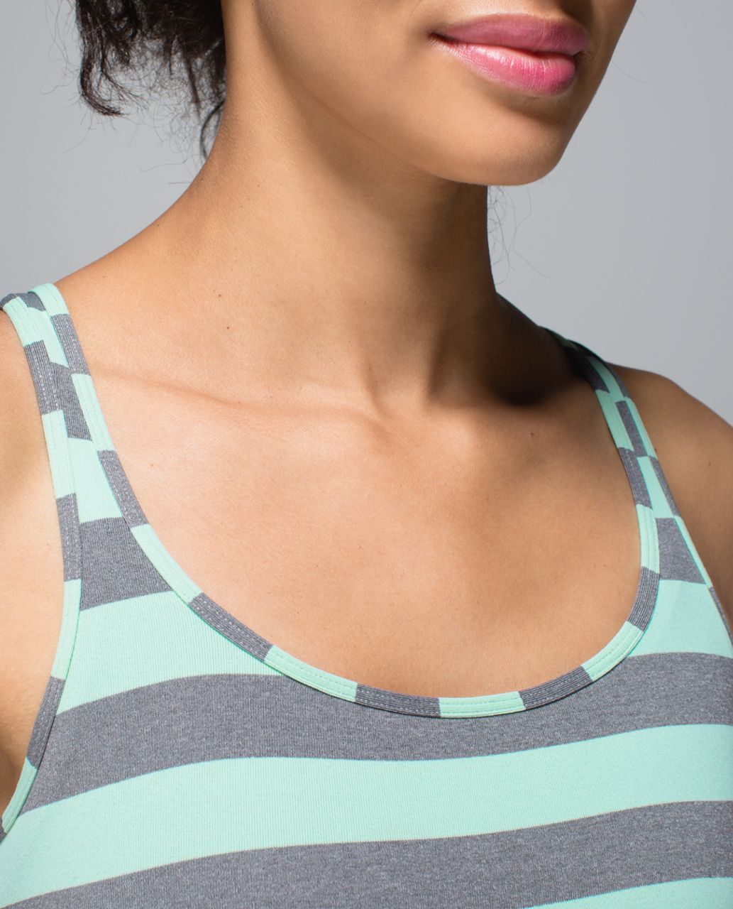 Lululemon Refresh Racer Tank - Cozy Stripe Toothpaste Heathered Medium Grey