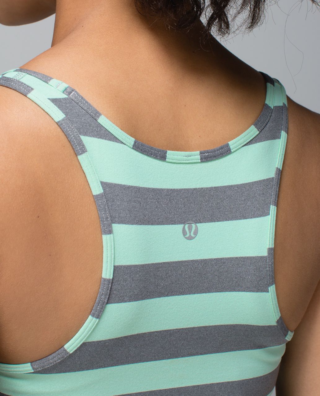 Lululemon Refresh Racer Tank - Cozy Stripe Toothpaste Heathered Medium Grey