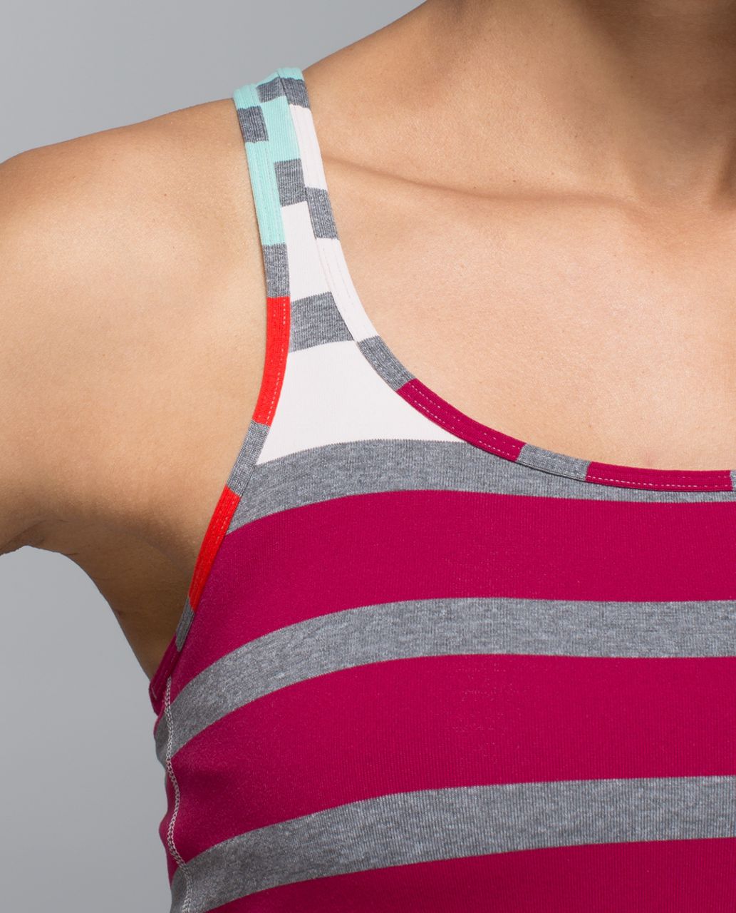 Lululemon Refresh Racer Tank - Triplet Twin Stripe Toothpaste Heathered Slate