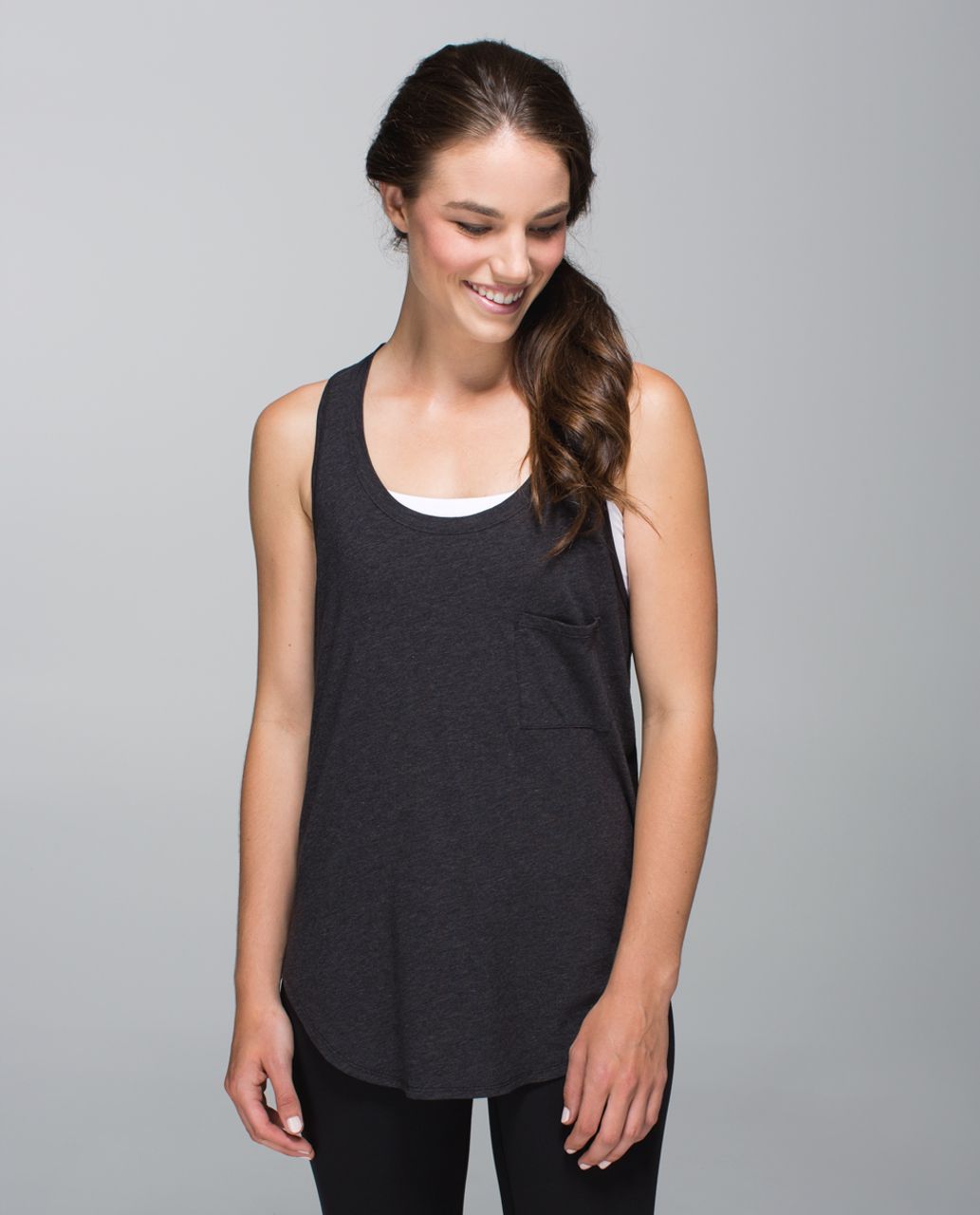 Lululemon Yogi Racer Tank - Heathered Black