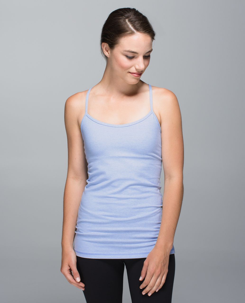 Lululemon Power Y Tank *Luon - Heathered Blue Calm