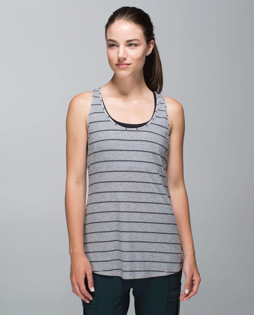 Lululemon Om Racerback - Cayman Stripe Heathered Medium Grey