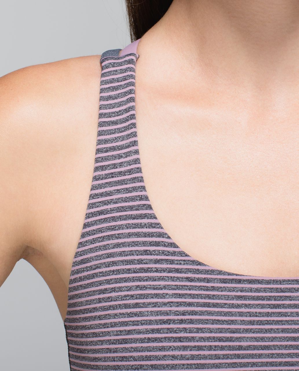 Lululemon Energy Bra - Hyper Stripe Mauvelous Heathered Black