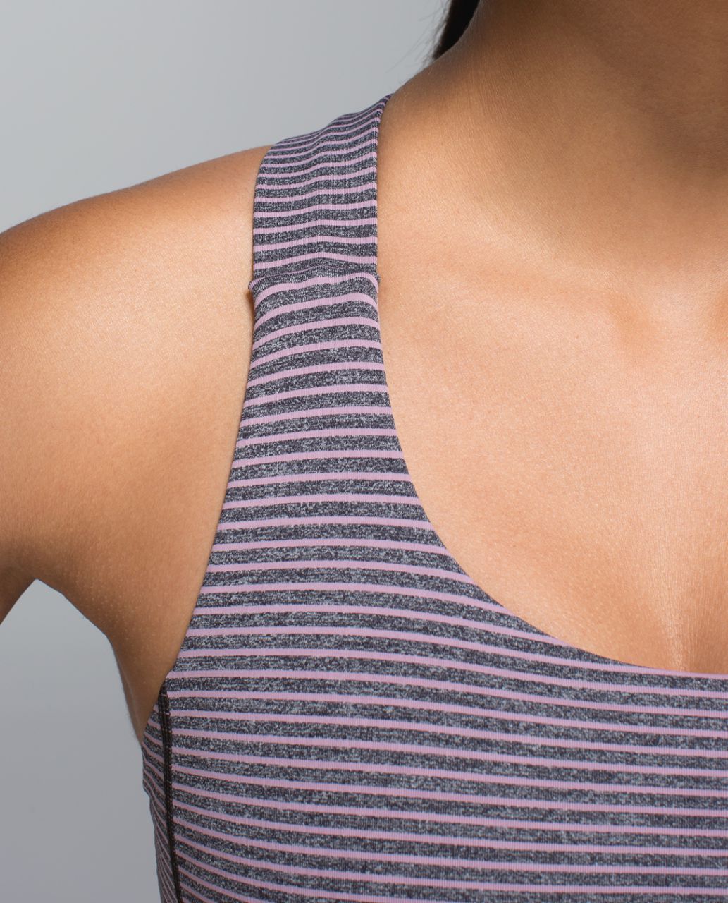 Lululemon All Sport Bra - Hyper Stripe Mauvelous Heathered Black