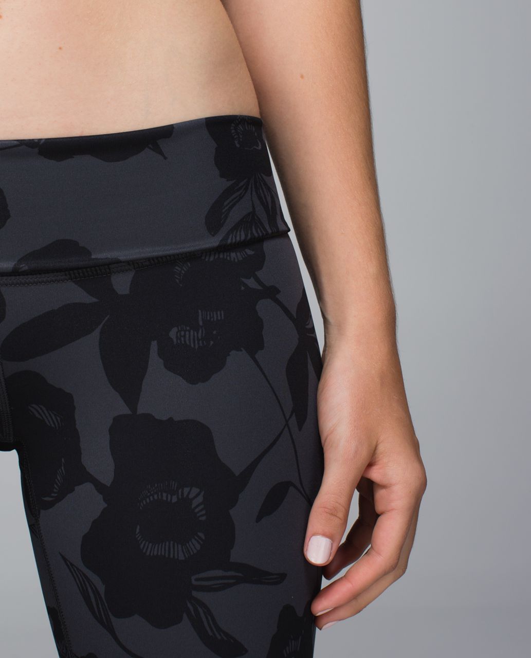 Lululemon Wunder Under Crop II Floral Printed Black Deep Coal