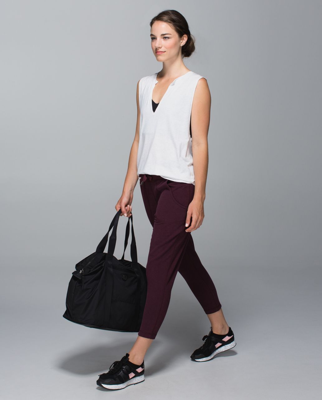 Lululemon Free Fall Crop - Heathered Bordeaux Drama