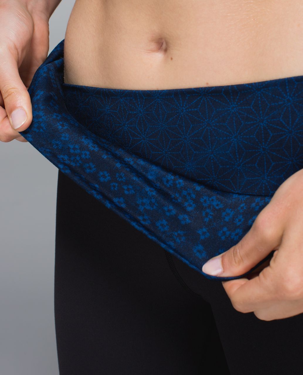 Lululemon Astro Wunder Under Crop II - Black / Sashico Star Inkwell Rugged Blue / Kanoko Twist Inkwell Rugged Blue