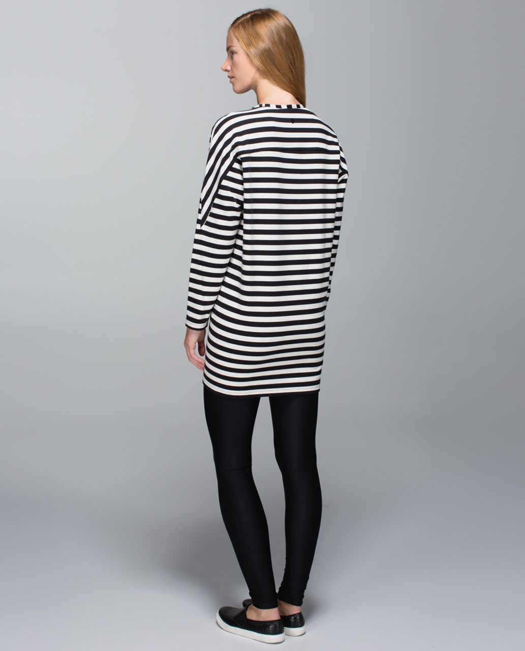 Lululemon Comme To Cozy Dress - Apex Stripe Black Heathered Angel White