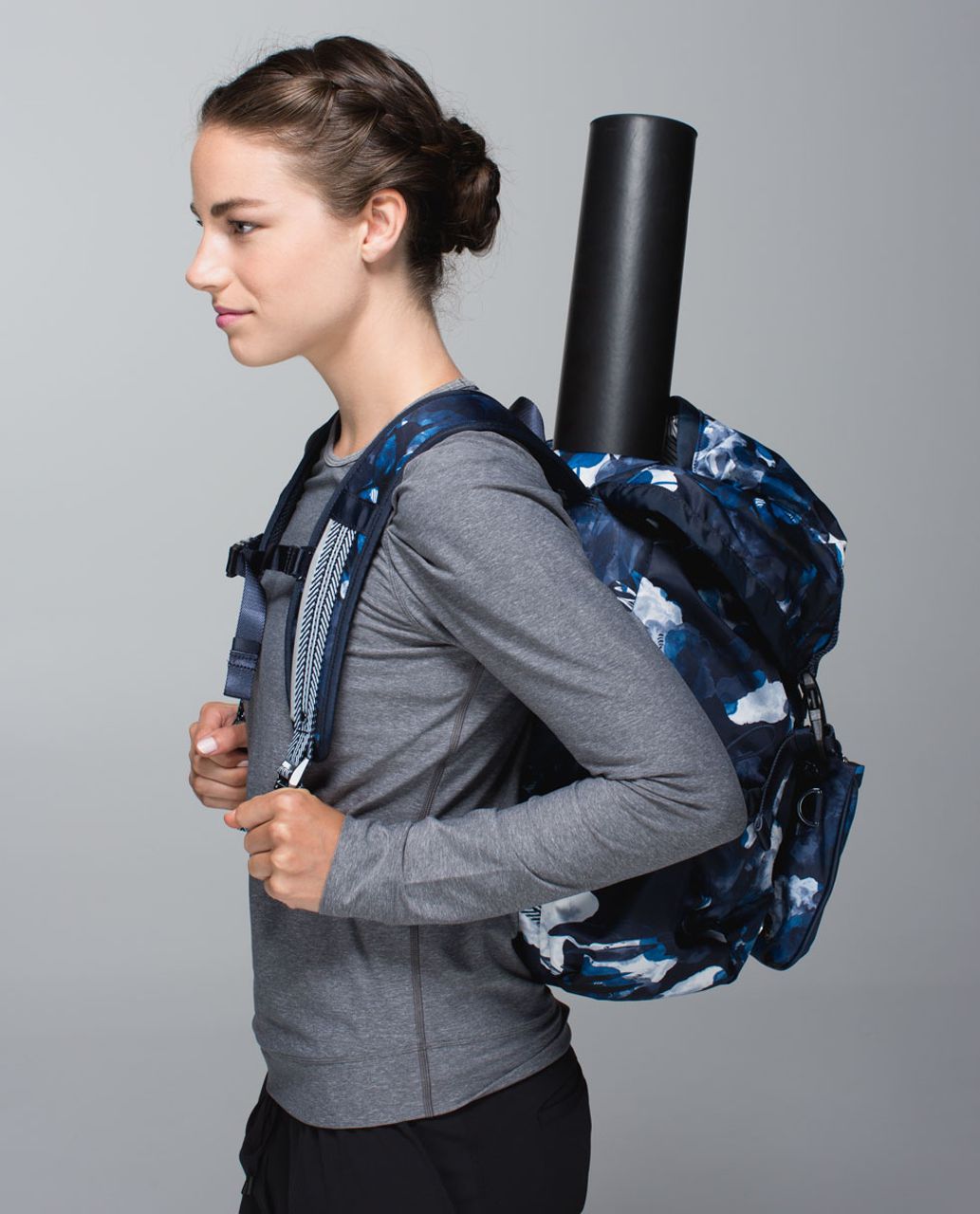 Lululemon Travelling Yogini Rucksack - Inky Floral Inkwell Blue Calm / Inkwell