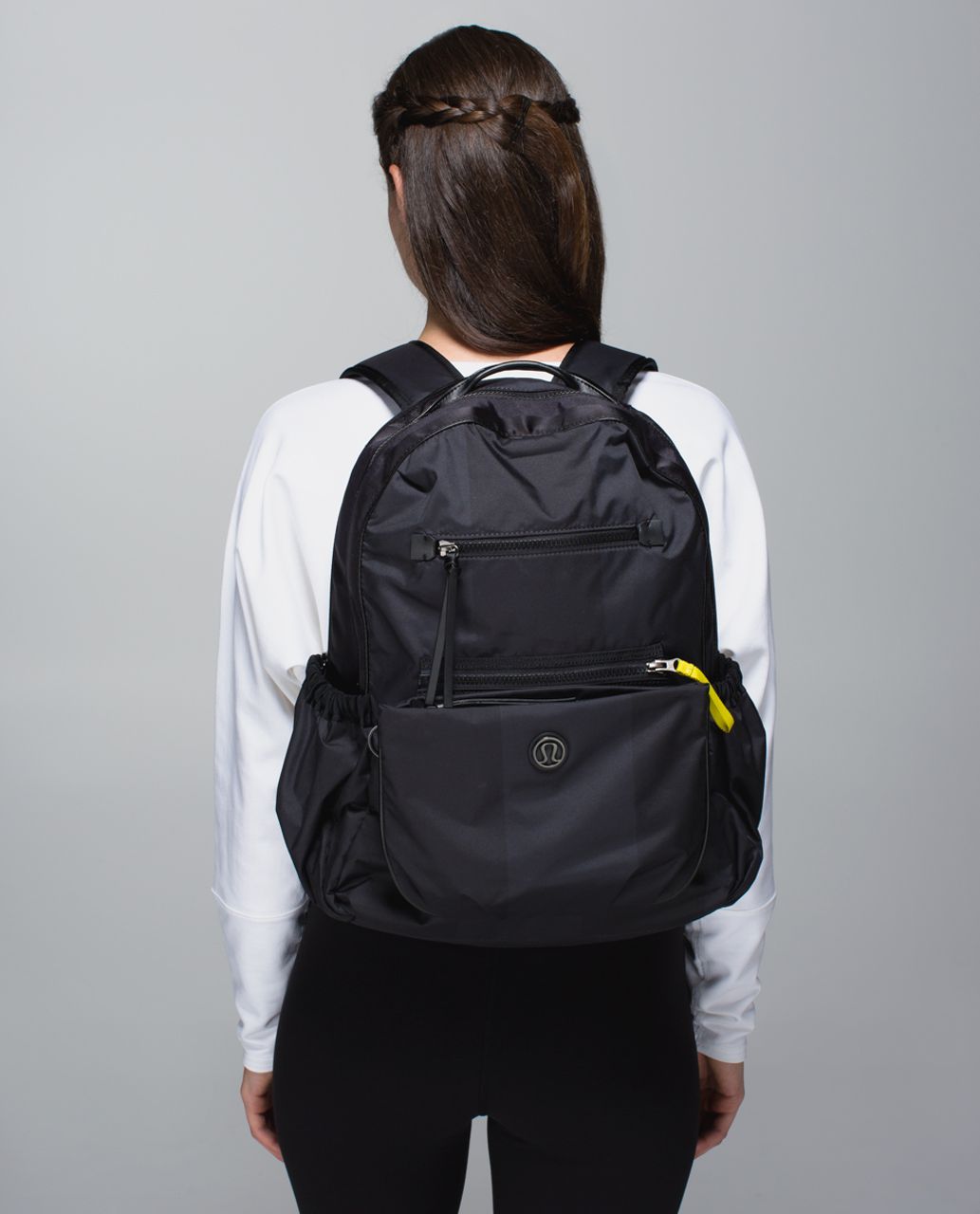 Lululemon Back to Class Backpack - Bold Stripe Vertical Deep Coal Black