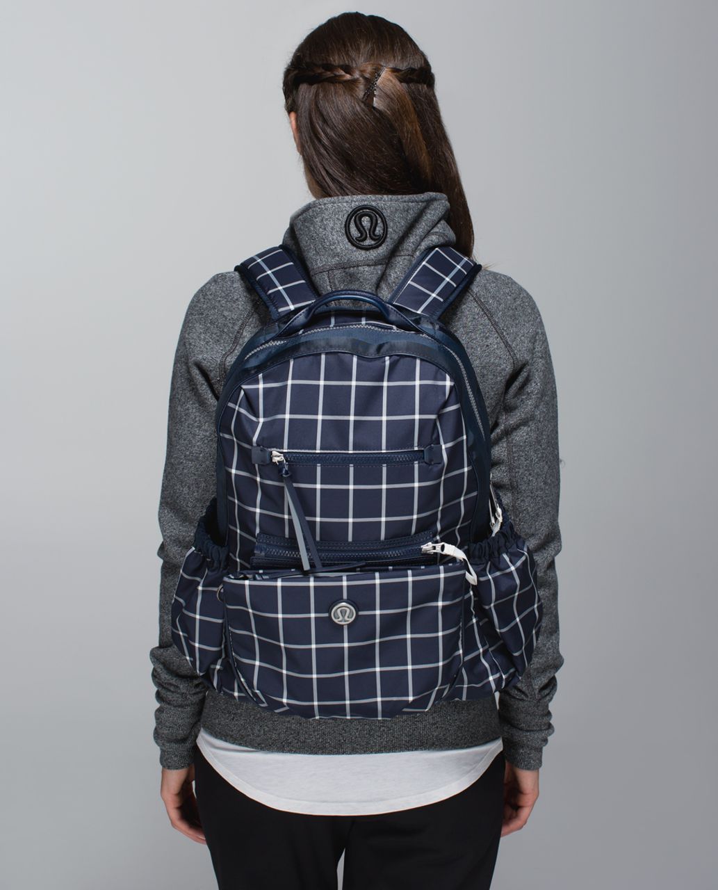 Lululemon Back to Class Backpack - Pacfic Check Inkwell Ghost