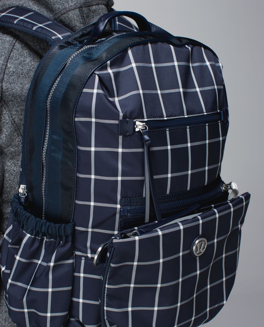 Lululemon Back to Class Backpack - Pacfic Check Inkwell Ghost