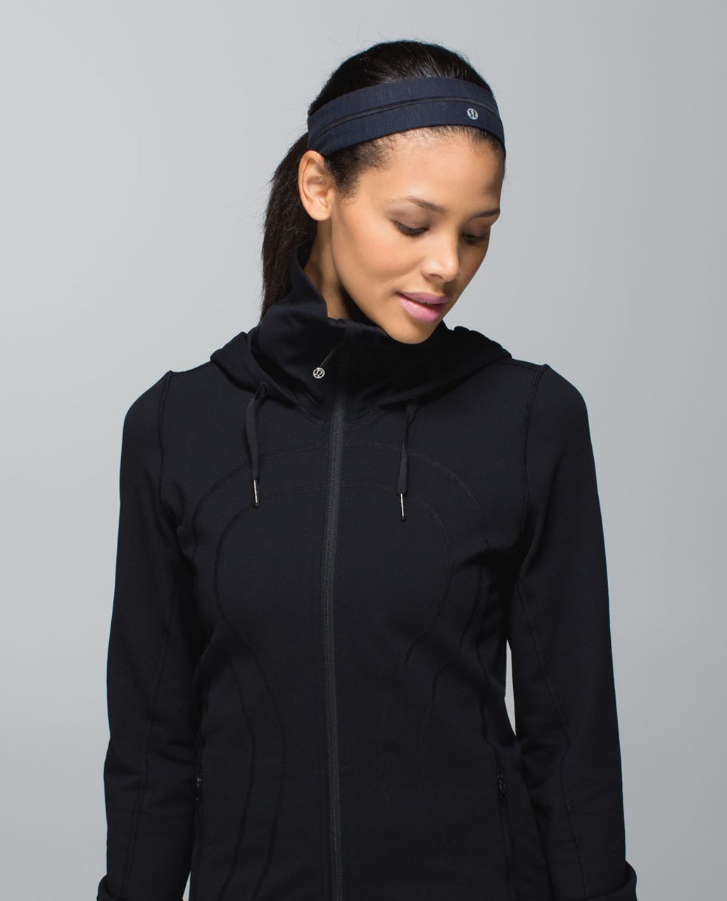 Lululemon Fly Away Tamer Headband - Luon Pique Inkwell Black