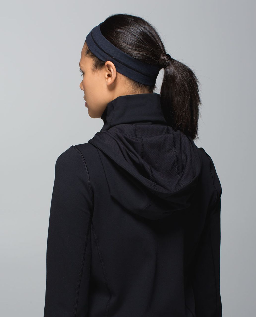 Lululemon Fly Away Tamer Headband - Luon Pique Inkwell Black