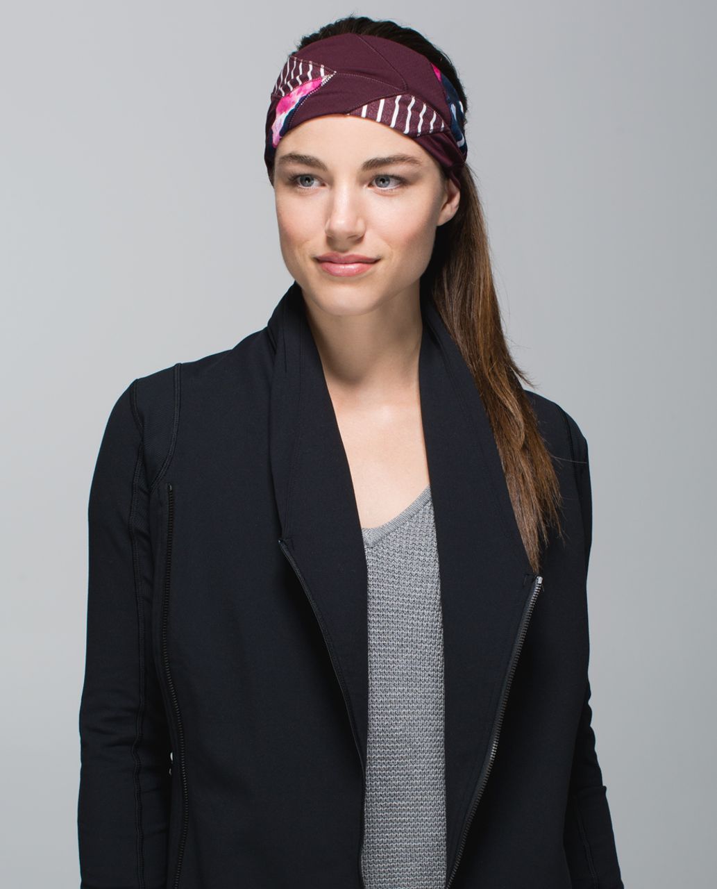 Lululemon Bang Buster Headband *Quilt - Bordeaux Drama / Diamond Dot Bordeaux Drama Black