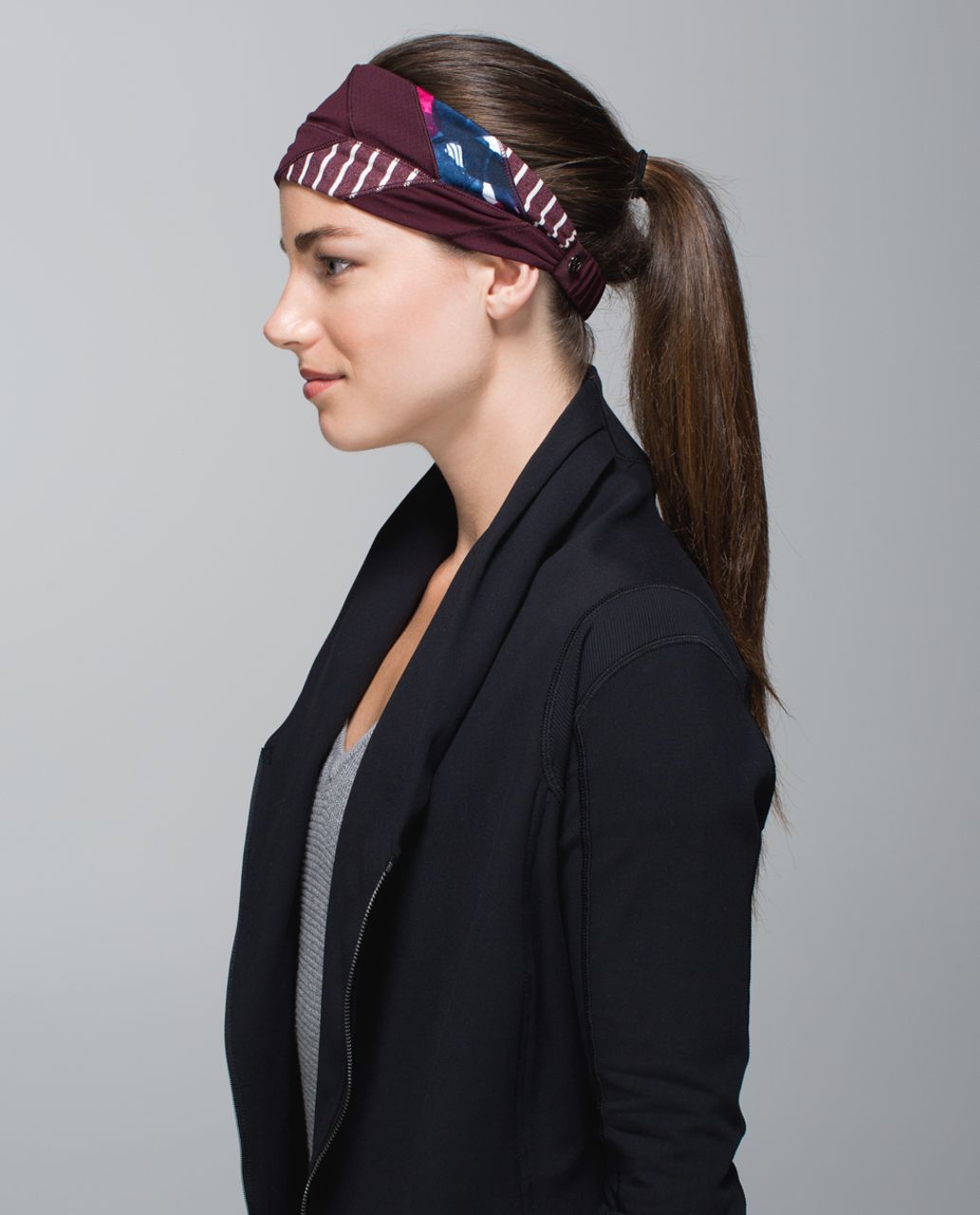 Lululemon Bang Buster Headband *Quilt - Bordeaux Drama / Diamond Dot Bordeaux Drama Black