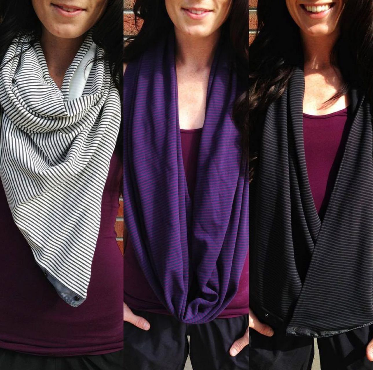 Lululemon Vinyasa Scarf *Rulu - Hyper Stripe Plum / Plum