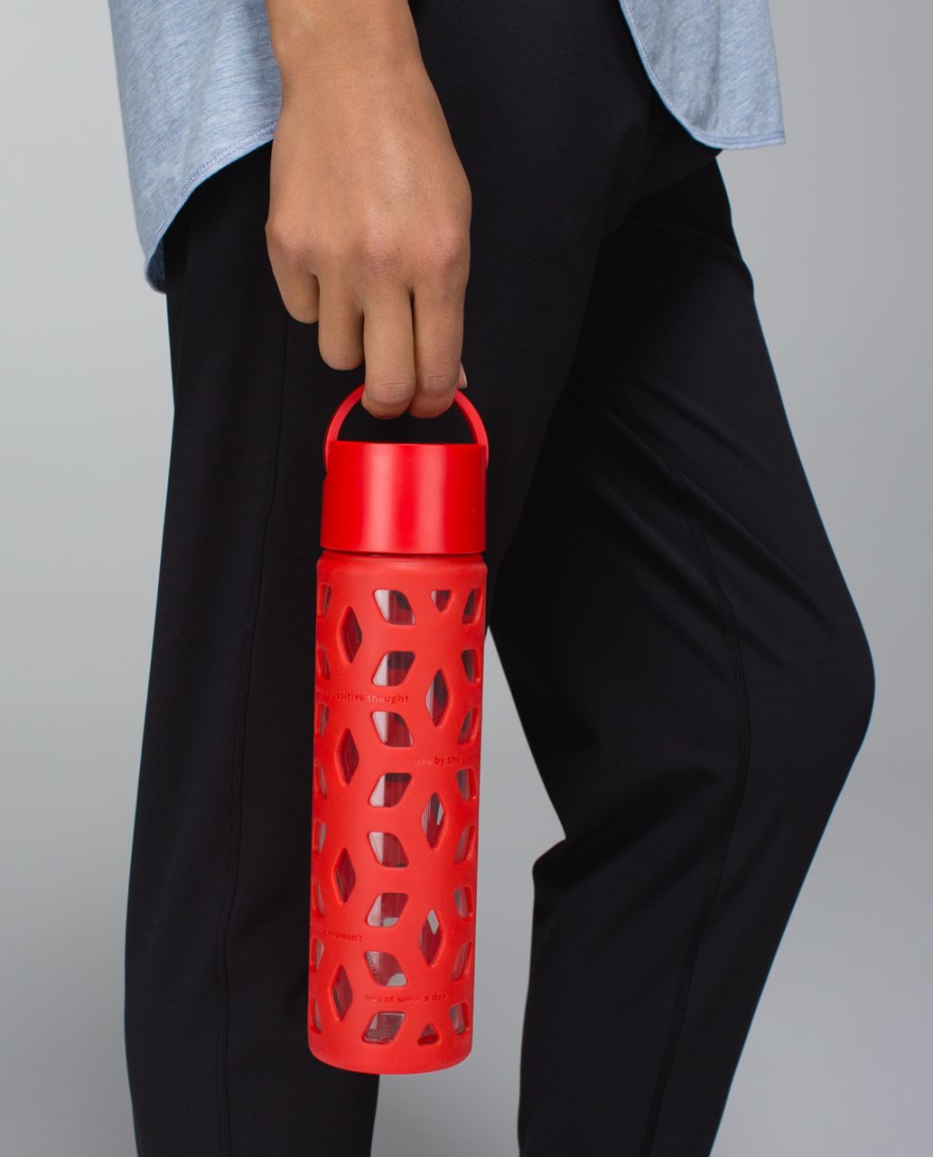 Lululemon Pure Focus Glass Water Bottle - Flaming Tomato