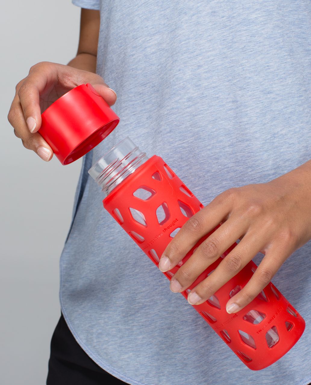 Lululemon Pure Focus Glass Water Bottle - Flaming Tomato