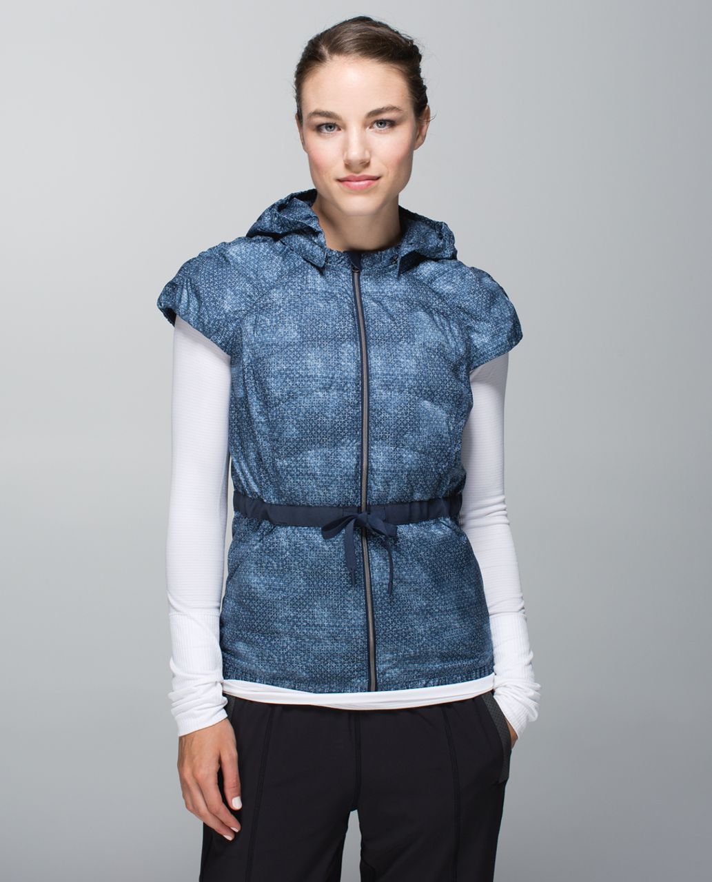 Lululemon Spring Fling Puffy Vest - Sashiko Cross Inkwell Ghost