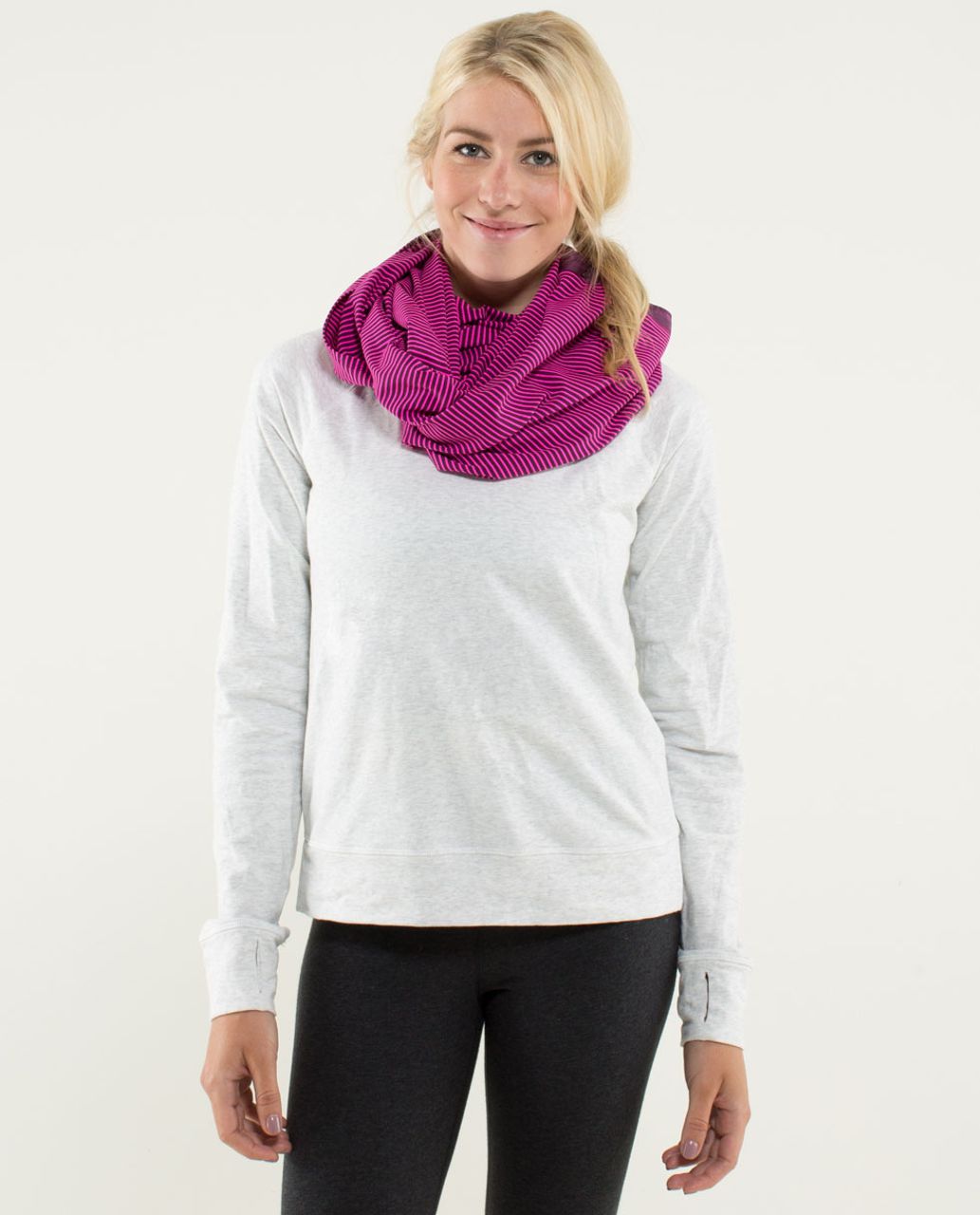 Lululemon Vinyasa Scarf *Luon Light - Hyper Stripe Raspberry Glo Light