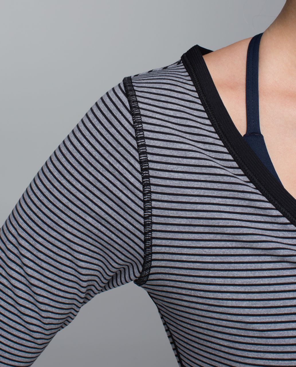 Lululemon Awesoma Henley - Hyper Stripe Black Heathered Slate